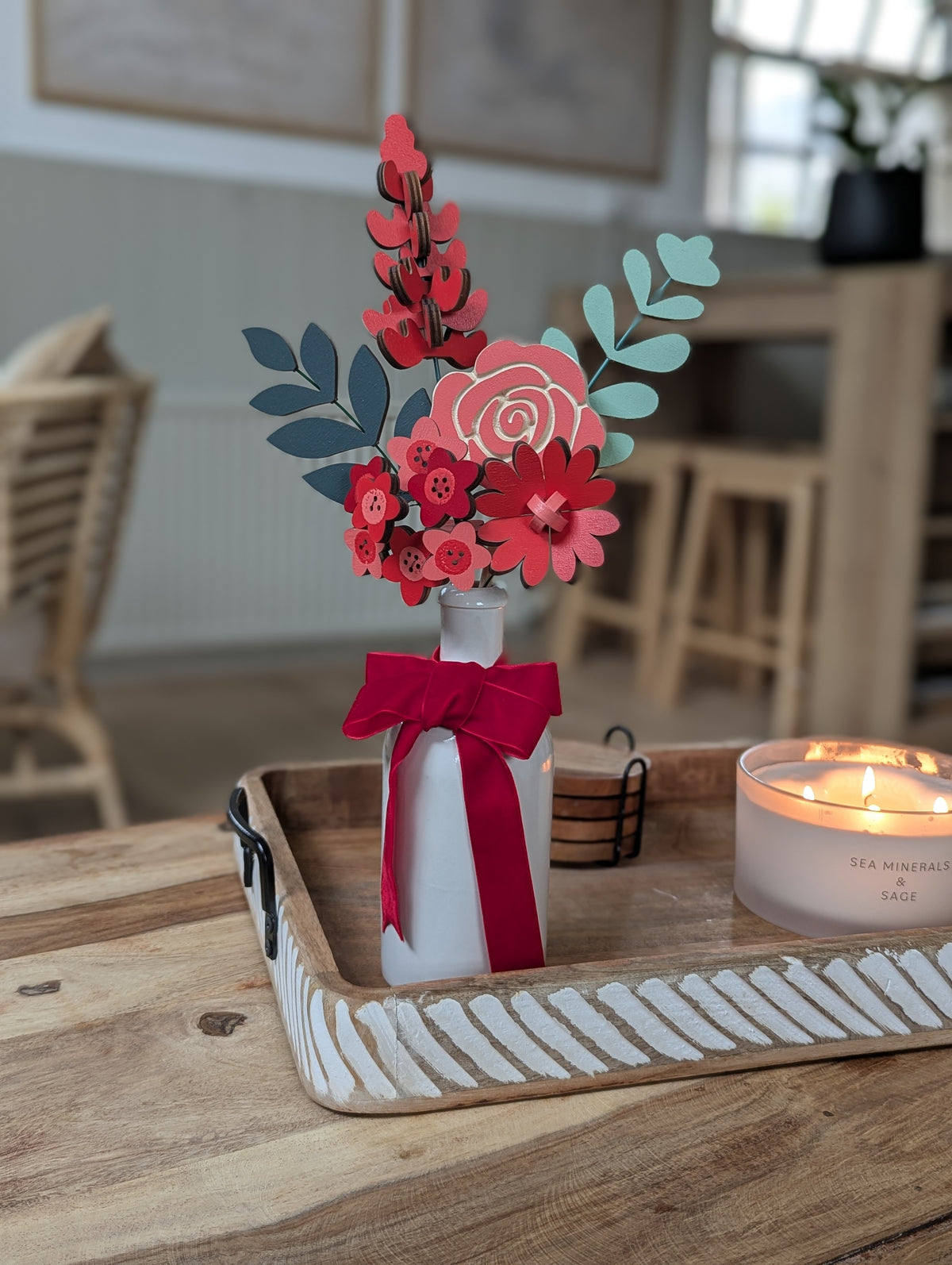 Festive Midi Boxed Handcrafted Wooden Flower Bouquet