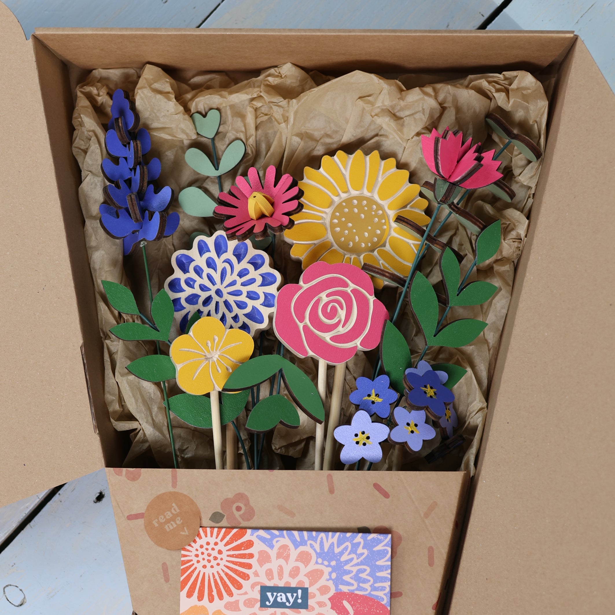 Happy Go Lucky Hand Crafted Wooden Flowers Bouquet